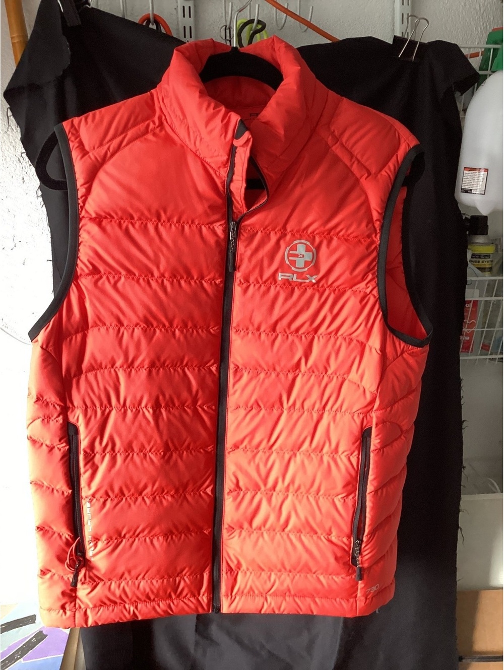 Ralph Lauren RLX 750 Down Puffer Vest Men’s Medium Red Full-Zip Performance
